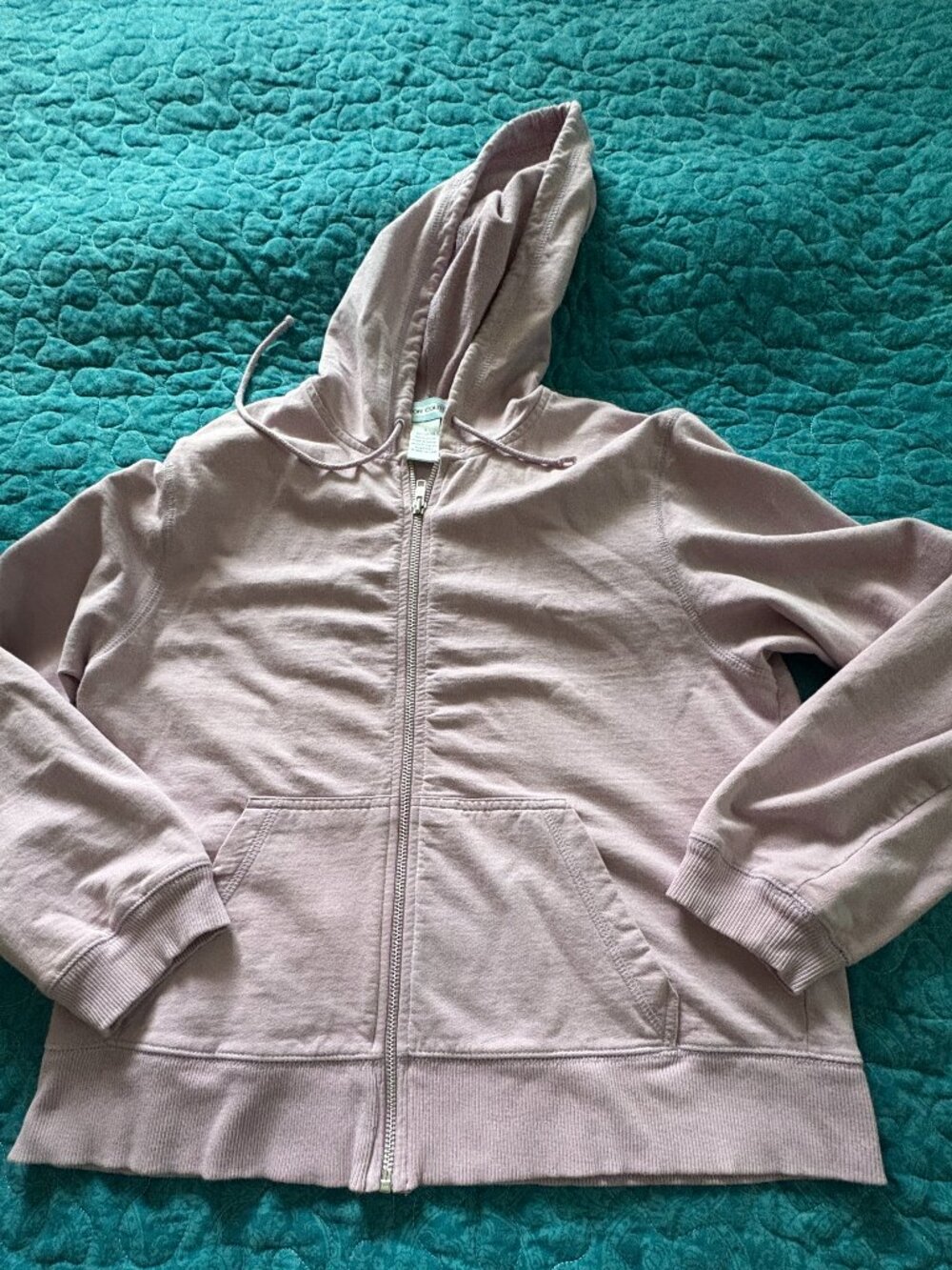 Cotton Couture Junior Pink Full Zip Cropped Hoodie Size L